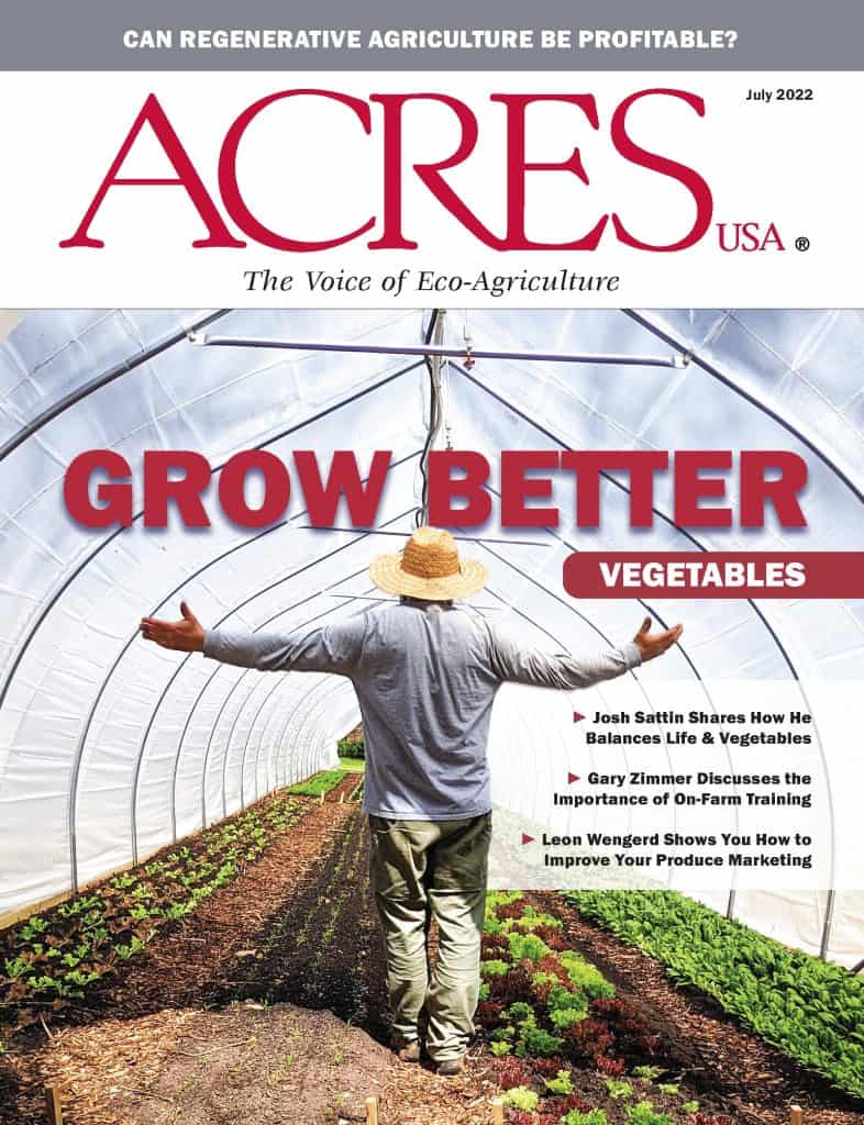 July 2022 Acres USA magazine cover