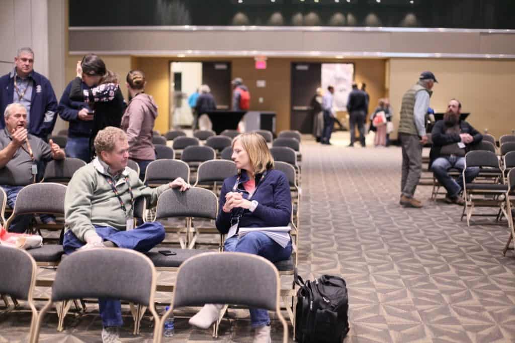 People converse during Eco-Ag Conference.