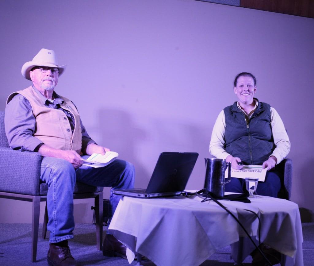 Will and Jenni Harris presenting keynote at Eco-Ag Conference